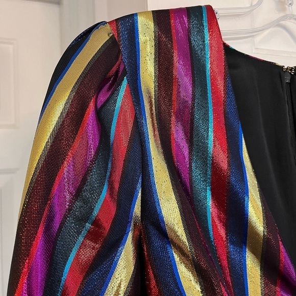 🥤 Lovers + Friends Frida Mini Dress Rainbow Metallic XXS Riverdale Wardrobe - Picture 8 of 16